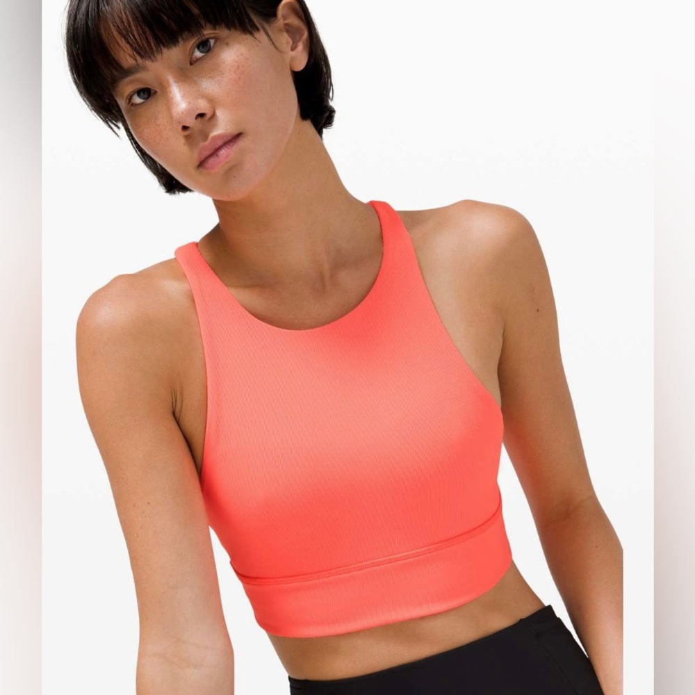 NWOT Lululemon Energy Bra High Neck Long Line Ribbed Bra - Picture 1 of 6